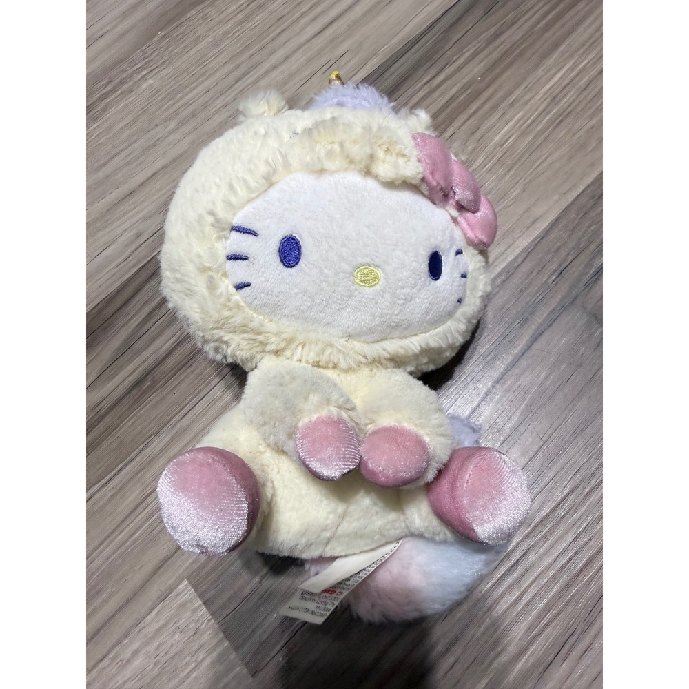 Sanrio Hello Kitty Unicorn Plush Cream Rainbow Pastel 2023 Stuffed Animal 9.5in